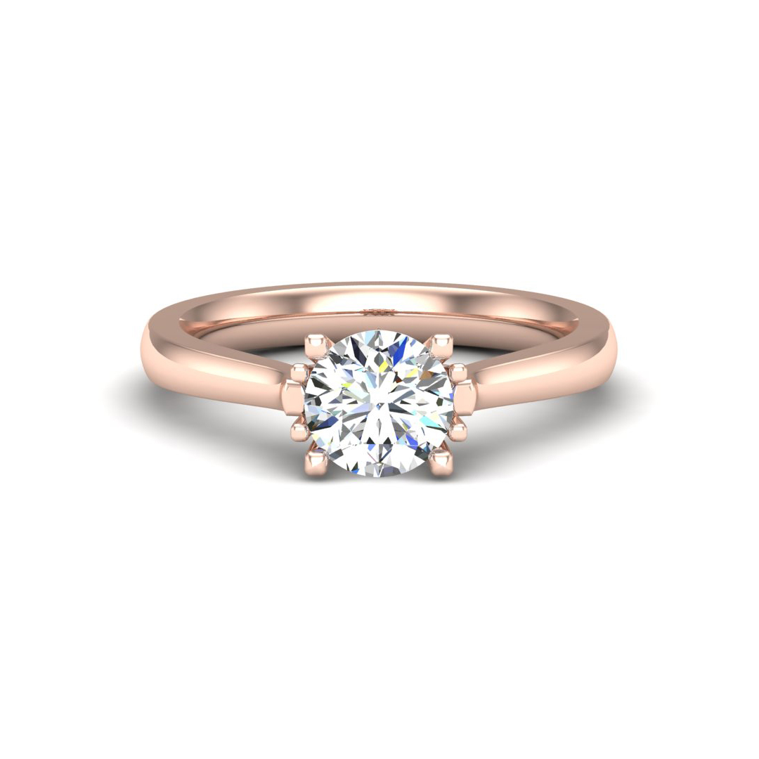 Daisy Solitaire engagement ring with a flower bed